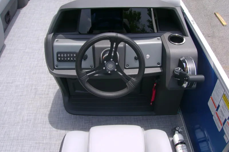 Slide: The Image of Steering console of 2026 Sun Tracker Party Barge 20 DLX pontoon boat. - 12
