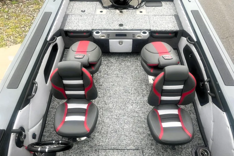 Slide: The Image of Interior of 2026 Ranger VX1988 WT boat with stylish seating and modern design. - 4