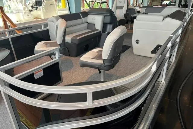 The Image of 2026 Sun Tracker Fishin' Barge 22 XP3 interior with comfortable seating and modern design. - 0