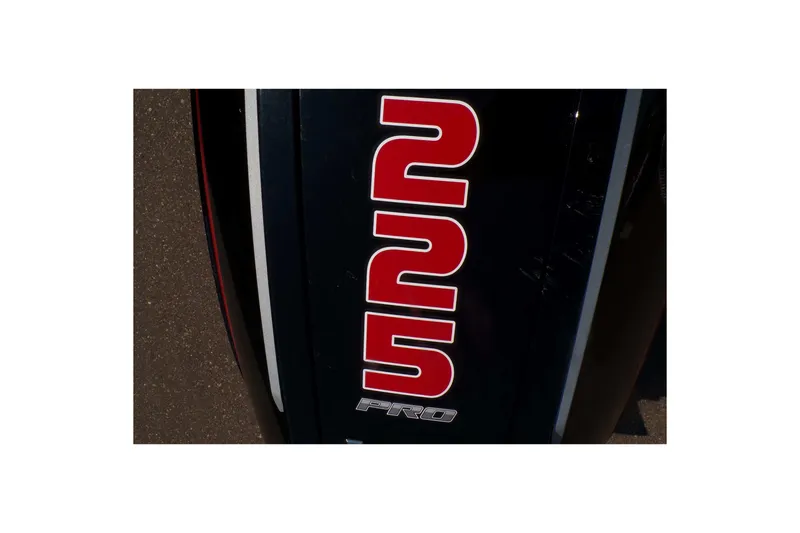 Slide: The Image of Close-up of Nitro ZV19 Sport Pro 2026 boat engine with bold red '225' decal. - 8
