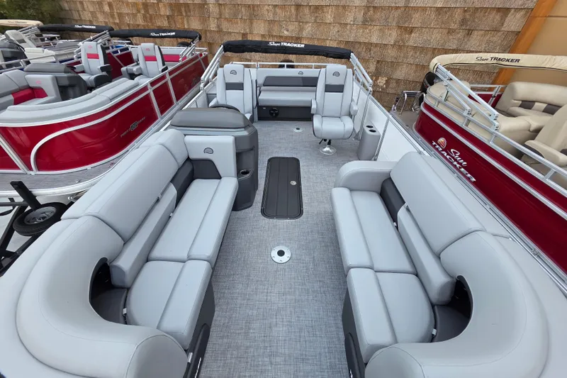 Slide: The Image of 2026 Sun Tracker Party Barge 22 RF XP3 with spacious seating and modern design. - 3