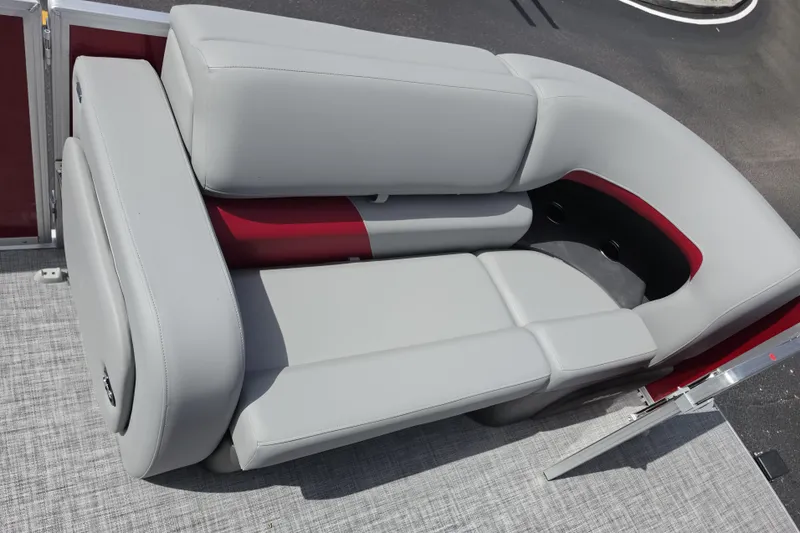 Slide: The Image of Luxurious seating on 2026 Sun Tracker Party Barge 22 RF DLX pontoon boat. - 10