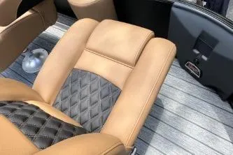 Slide: The Image of Luxurious seating in 2026 Ranger 223FC boat with diamond-patterned upholstery. - 4