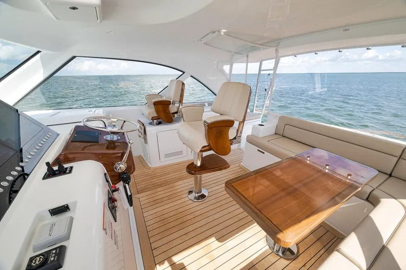 Slide: The Image of Luxurious interior of 2023 Hatteras GT45X Tower yacht with ocean view. - 30
