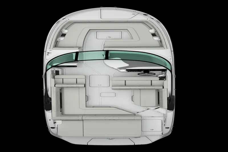 Slide: The Image of 2025 Sea Ray SDX 270 Surf: Spacious layout with comfortable seating and modern cockpit design. - 32