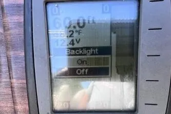 Slide: The Image of Close-up of Avalon Tahoe 2012 display showing temperature, voltage, and backlight settings. - 15