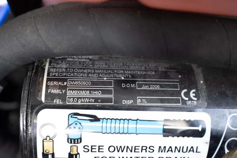 Slide: The Image of Engine label of a 2007 Formula 400 Super Sport, showing specifications and serial number. - 57