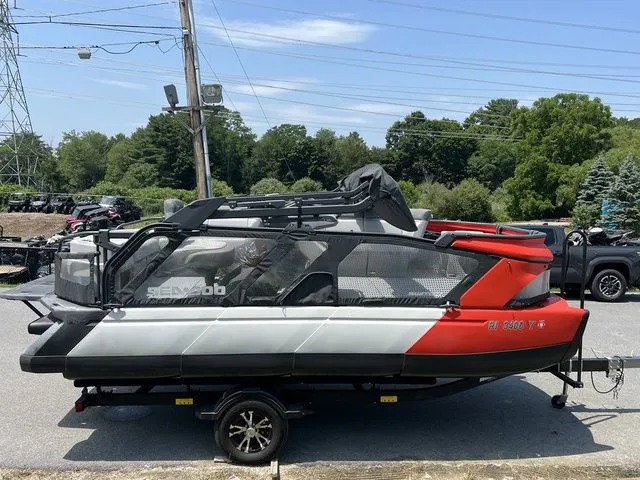 Slide: The Image of 2022 Sea-Doo Switch Cruise 18 on a trailer. - 8