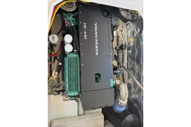 Slide: The Image of Engine compartment of a 2023 Cutwater C-30 Sedan with Volvo Penta D6-440 engine. - 28