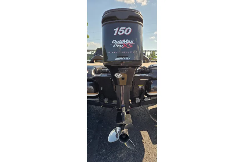 Slide: The Image of Mercury OptiMax Pro XS 150 outboard motor on 2012 Nitro Z-7 boat. - 12