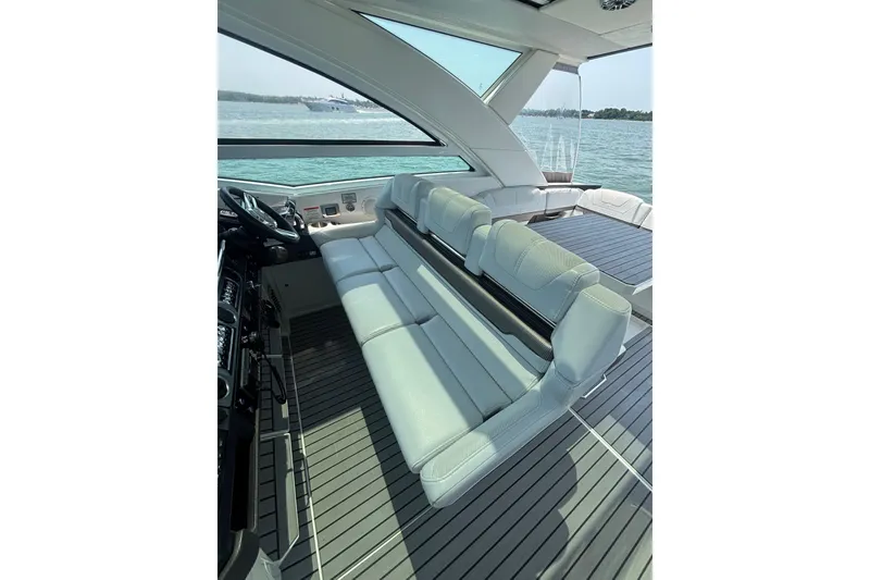 Slide: The Image of Luxurious interior of 2019 Formula 430 Super Sport Crossover yacht with sleek seating and ocean view. - 38