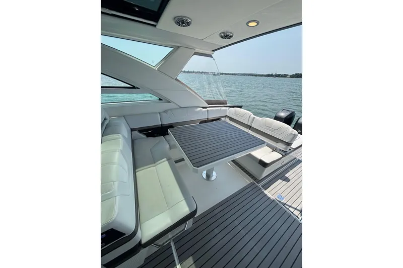 Slide: The Image of Luxurious seating area on a 2019 Formula 430 Super Sport Crossover yacht. - 36