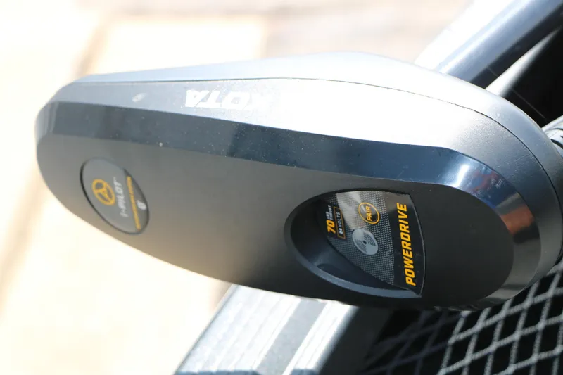 Slide: The Image of Close-up of a Minn Kota PowerDrive motor on a 2023 Alumacraft Competitor FSX 185 boat. - 41