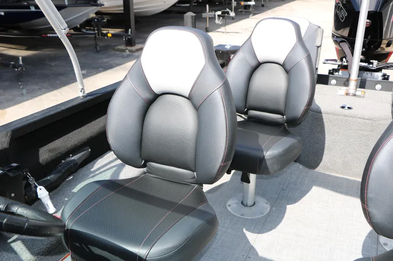 Slide: The Image of 2023 Alumacraft Competitor FSX 185 boat interior with comfortable seating. - 42