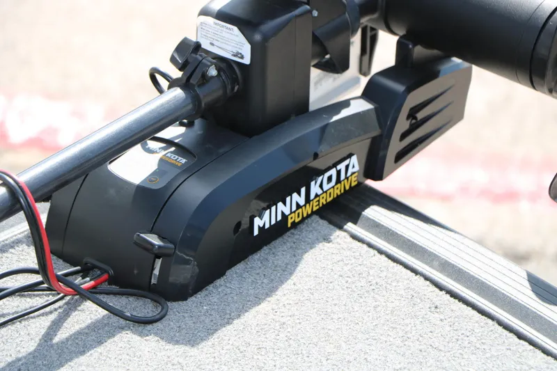 Slide: The Image of Minn Kota PowerDrive motor on 2023 Alumacraft Competitor FSX 185 boat deck. - 40