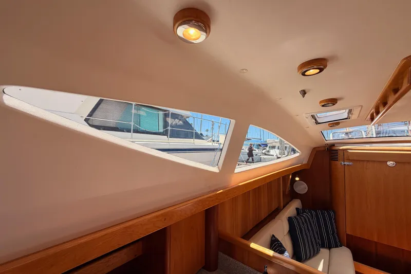 Slide: The Image of Interior of 2007 Saga 409 yacht with wooden finish and modern lighting. - 71