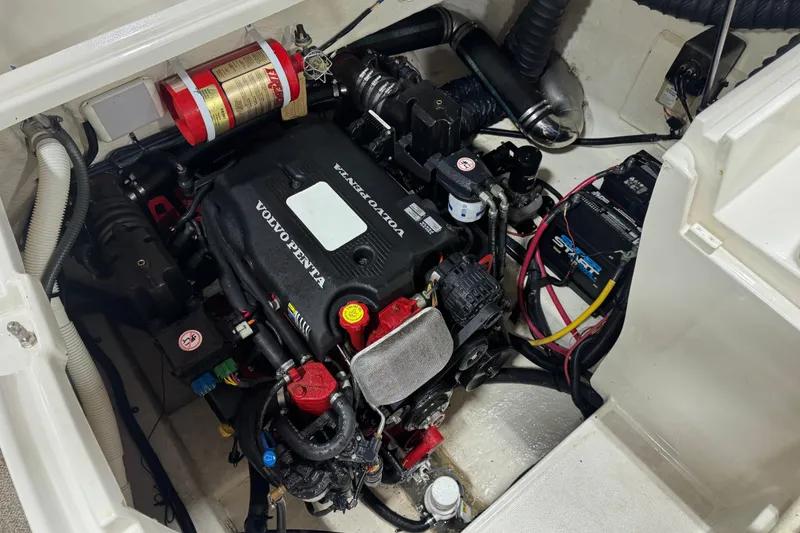 Slide: The Image of Engine compartment of a 2005 Monterey 268SS Super Sport boat with Volvo Penta engine. - 11