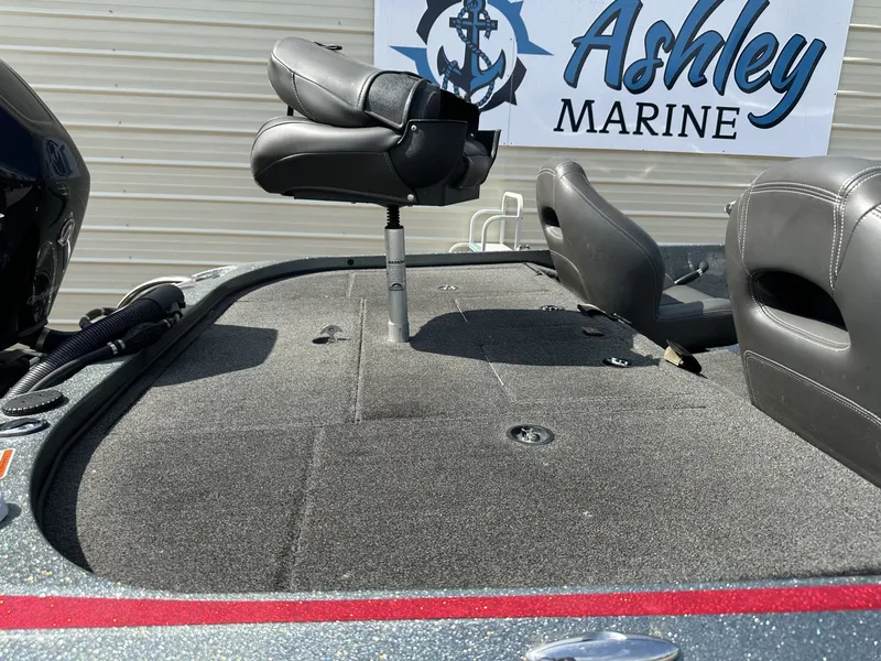 Slide: The Image of The image shows the deck of a 2017 Nitro Z Series Z19-200HP OPTI boat. - 8