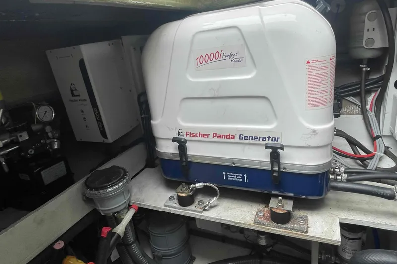 Slide: The Image of Fischer Panda generator in 2022 Fountaine Pajot MY4.S yacht engine room. - 63