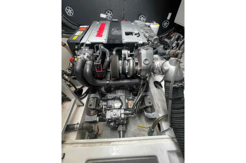 Slide: The Image of Engine of 2022 Fountaine Pajot MY4.S yacht, showcasing detailed mechanical components. - 62