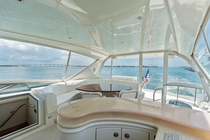 Slide: The Image of Luxurious interior of 2005 Marquis 65 MY yacht with ocean view. - 46