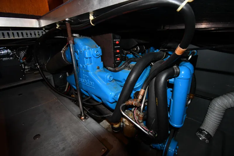 Slide: The Image of Engine room of the 1996 Carver 400 Cockpit Motor Yacht. - 47