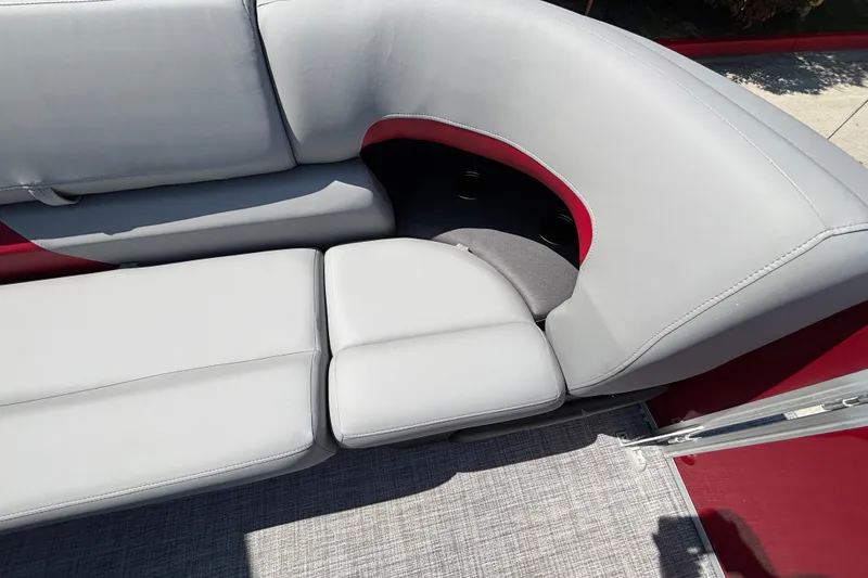 Slide: The Image of Luxurious seating on 2026 Sun Tracker Party Barge 22 XP3 pontoon boat. - 22