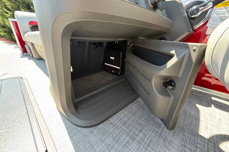 Slide: The Image of Storage compartment in 2026 Sun Tracker Party Barge 22 XP3 pontoon boat. - 38