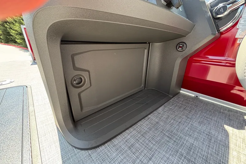Slide: The Image of Storage compartment in 2026 Sun Tracker Party Barge 22 XP3 boat, featuring sleek design. - 43