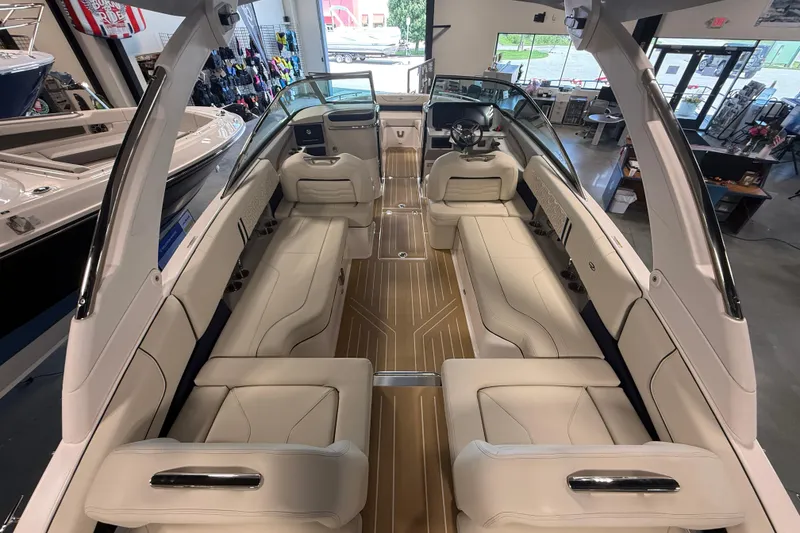 Slide: The Image of Luxurious 2027 Regal LS9 boat interior with elegant seating and modern design. - 7