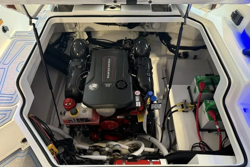 Slide: The Image of Engine compartment of 2026 Cobalt R4 Surf boat with Volvo Penta V8 engine. - 11