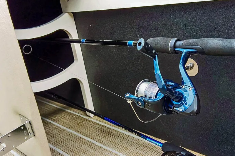 Slide: The Image of Manufacturer Provided Image: Fishing rod storage on 2023 Godfrey Sweetwater 2286 BF pontoon boat. - 9