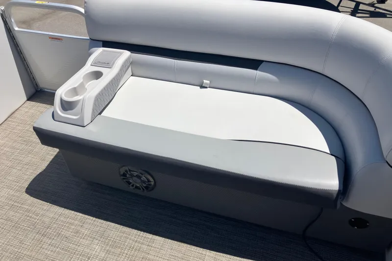 Slide: The Image of 2023 Godfrey Sweetwater 2286 BF boat seat with cup holder and speaker. - 15