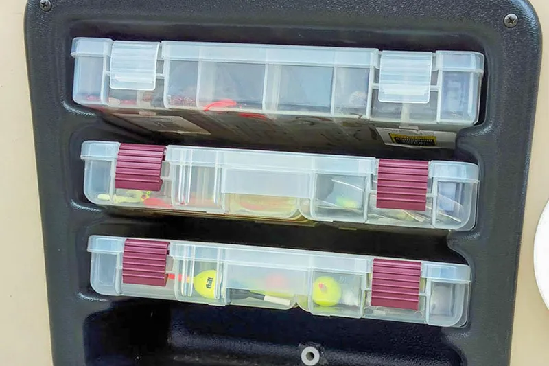 Slide: The Image of Manufacturer Provided Image: Fishing tackle storage on 2023 Godfrey Sweetwater 2286 BF boat. - 17