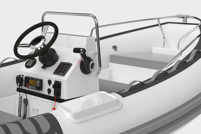 Slide: The Image of Manufacturer Provided Image: Novurania DL 430 boat 2026, modern design, steering console, white hull. - 3