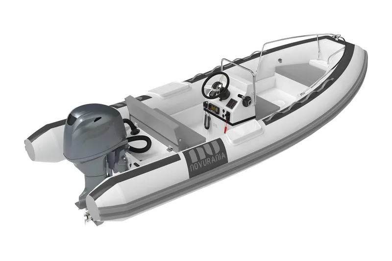 Slide: The Image of Manufacturer Provided Image: Novurania DL 430 inflatable boat, 2026 model, with outboard motor. - 4