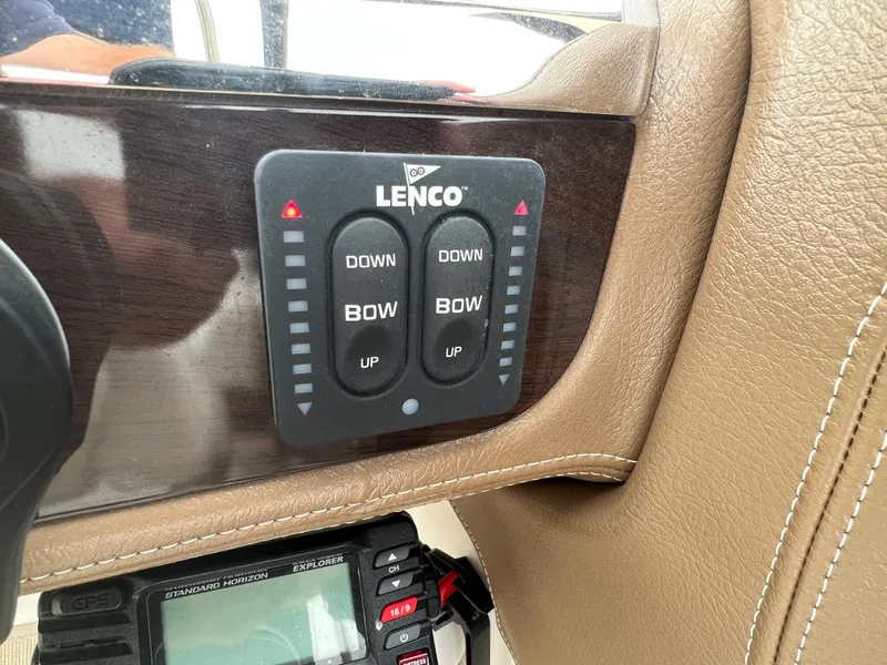 Slide: The Image of Close-up of a Lenco control panel on a Chaparral 257 SSX boat. - 46