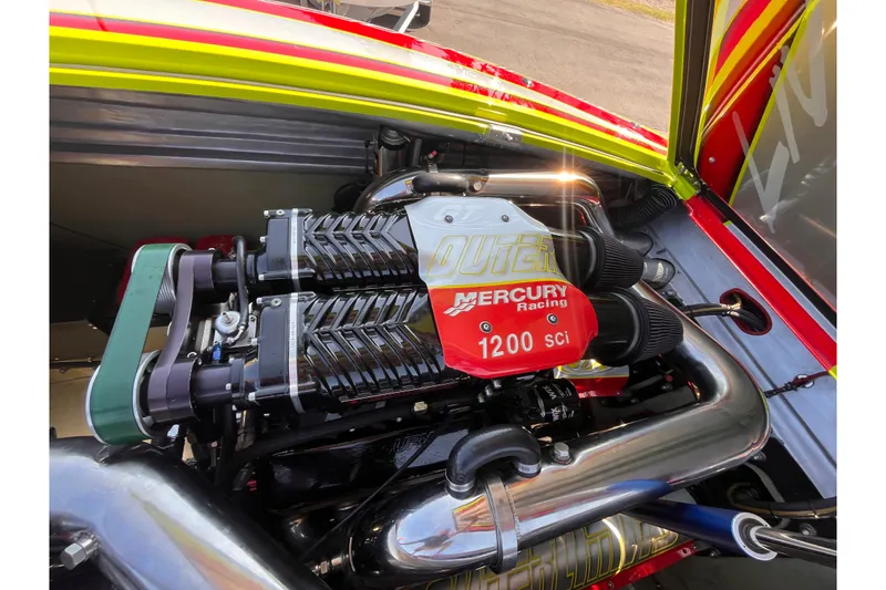 Slide: The Image of 2007 Outerlimits 39 GTX boat engine featuring Mercury Racing 1200 SCI. - 23
