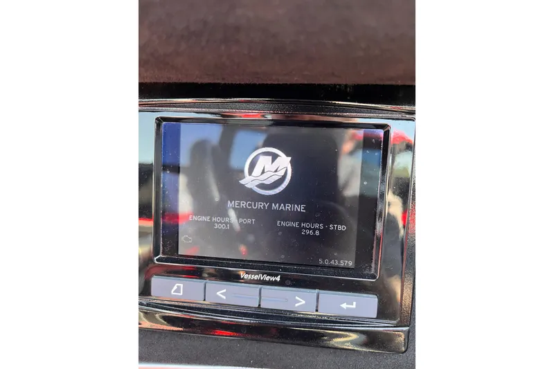 Slide: The Image of Mercury Marine display on 2007 Outerlimits 39 GTX showing engine hours. - 18