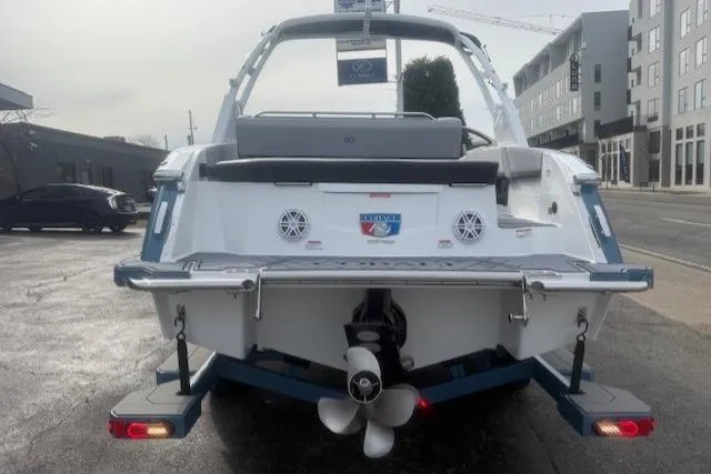 Slide: The Image of 2026 Cobalt R4 boat rear view, showcasing sleek design and powerful engine. - 4