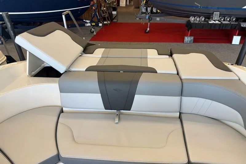 Slide: The Image of Interior seating of 2026 Chaparral 23 SSi boat, featuring sleek, modern design. - 9