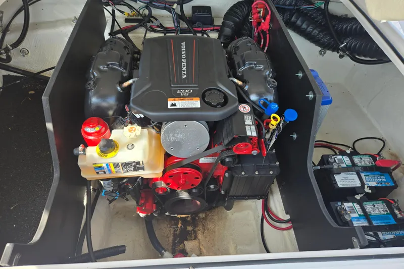 Slide: The Image of Engine compartment of a 2020 Regal 2300 Bowrider with Volvo Penta 280 V6 engine. - 10