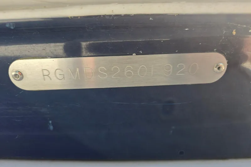 Slide: The Image of Metallic identification plate on a 2020 Regal 2300 Bowrider boat. - 4