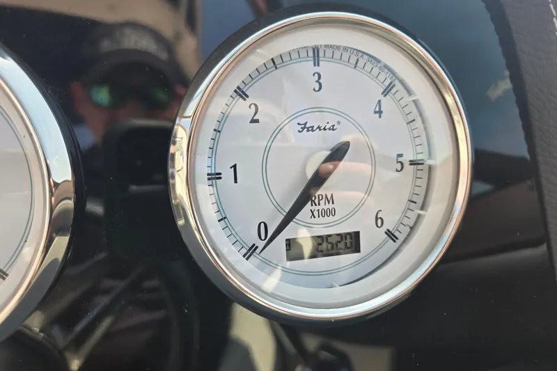 Slide: The Image of Tachometer of 2020 Regal 2300 Bowrider showing RPM and hours. - 9
