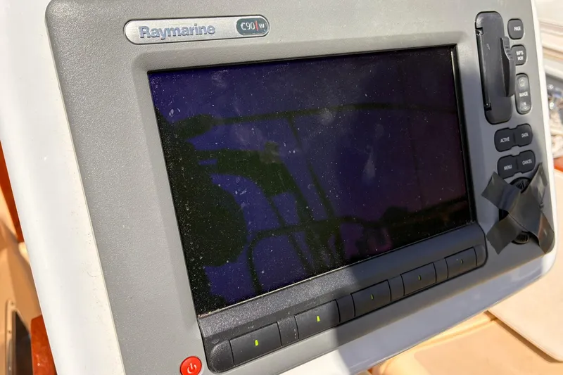 Slide: The Image of Raymarine C90W navigation display on 1991 Island Packet 29 sailboat. - 15