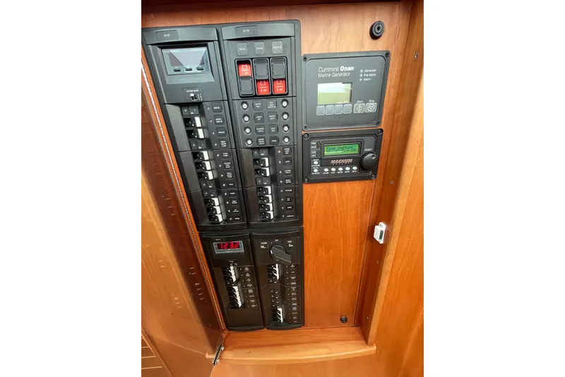 Slide: The Image of Electrical control panel on 2018 Sabre 42 Fly Bridge Sedan yacht. - 26