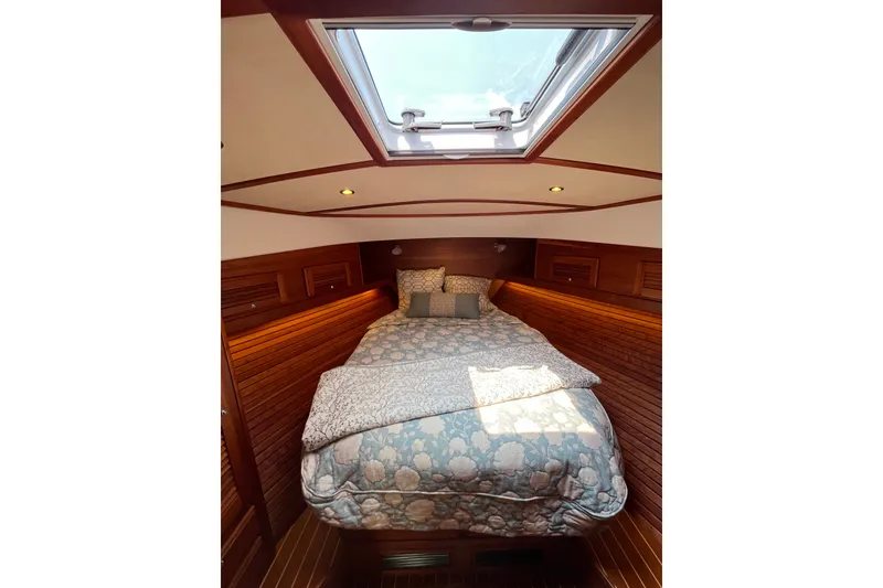 Slide: The Image of Luxurious cabin interior of 2018 Sabre 42 Fly Bridge Sedan yacht with skylight. - 34