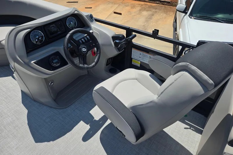 Slide: The Image of Modern Dockside 22DQ275 boat cockpit with steering wheel and comfortable seating, 2026 model. - 9