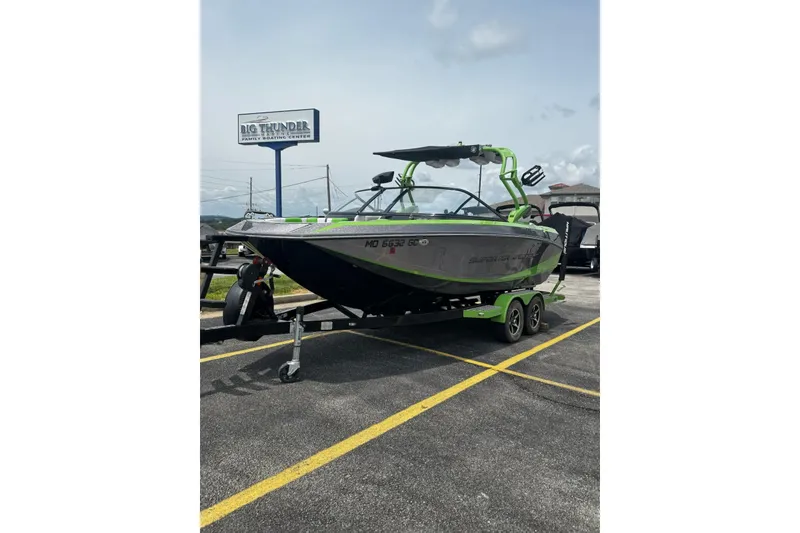 Slide: The Image of 2014 Nautique Super Air Nautique G21 boat on trailer at Big Thunder Family Boating Center. - 4