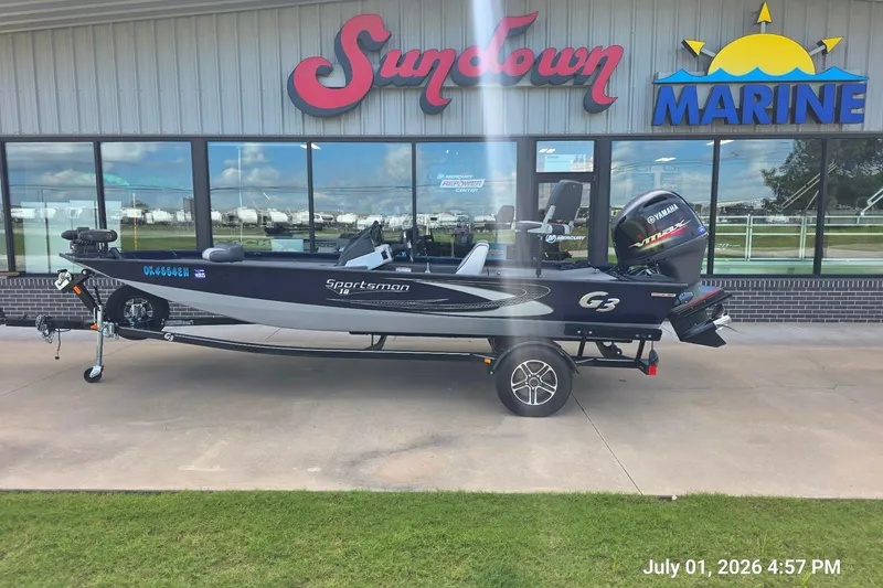 The Image of 2017 G3 Sportsman 18 boat on trailer outside Sundown Marine dealership. - 0